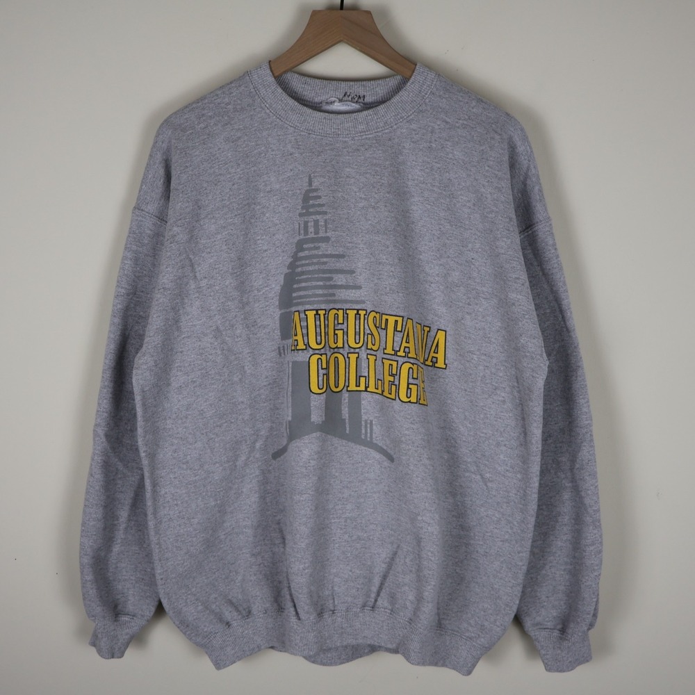 Vintage Augustana‎ College Pullover Sweatshirt Gray Large 23.5x27.5